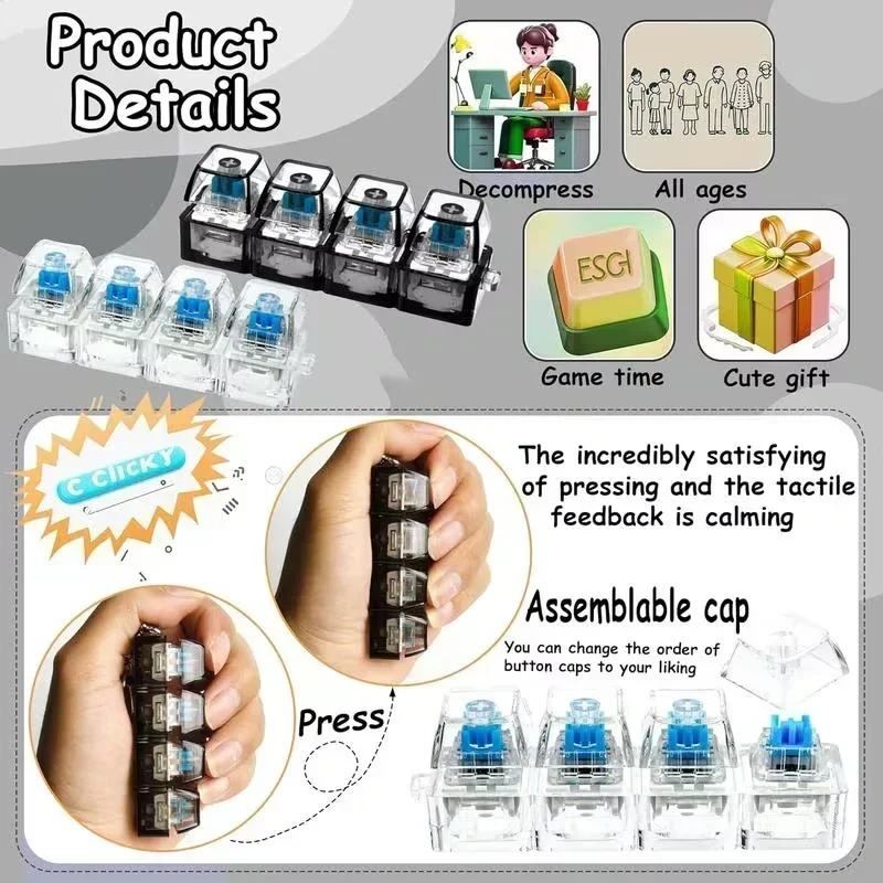 1pcs LED Keyboard Keycap Stres - Tech For Office 评论和价格