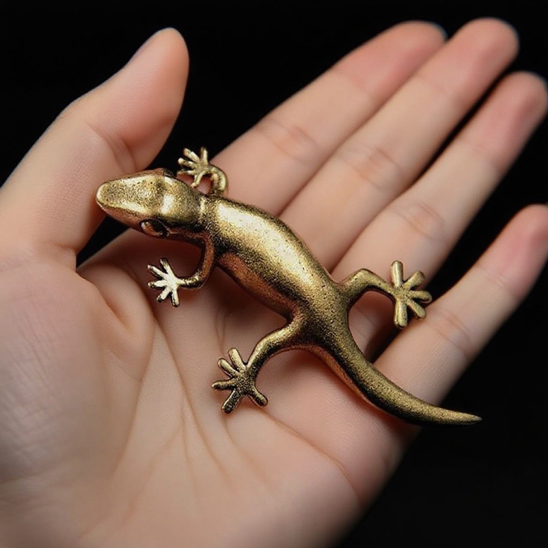 Handmade Bronze Retro Gecko Li - Tech For Office 评论和价格